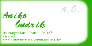 aniko ondrik business card